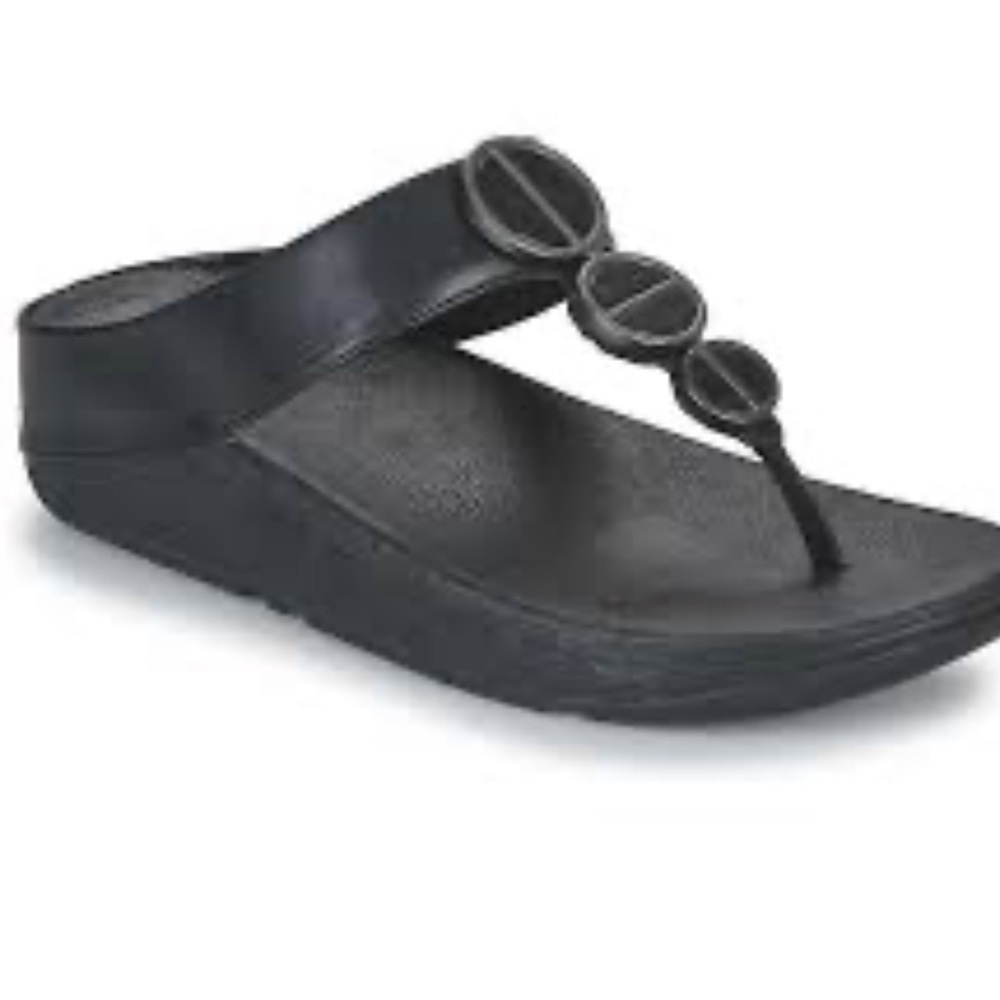 Fit flop Black halo Sandals with Circular Accents size 9